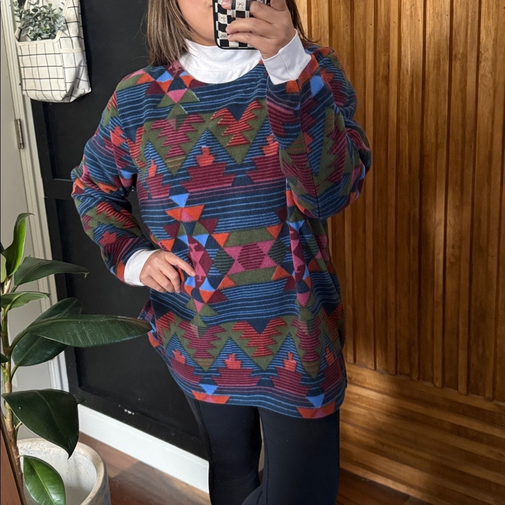 Vintage Blair Sweater Fleece Pullover Long Sleeve Southwestern. Large Unisex - Picture 8 of 10